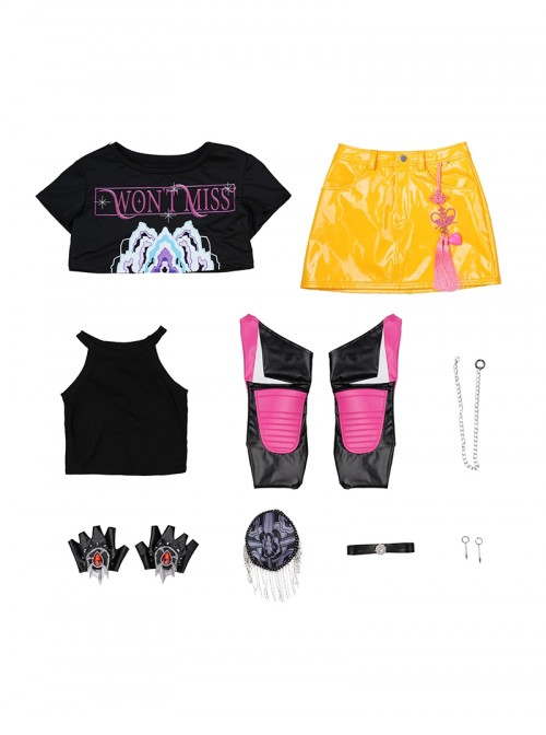 KPop Demon Hunters Halloween Cosplay Mira Short Sleeves Costume Set