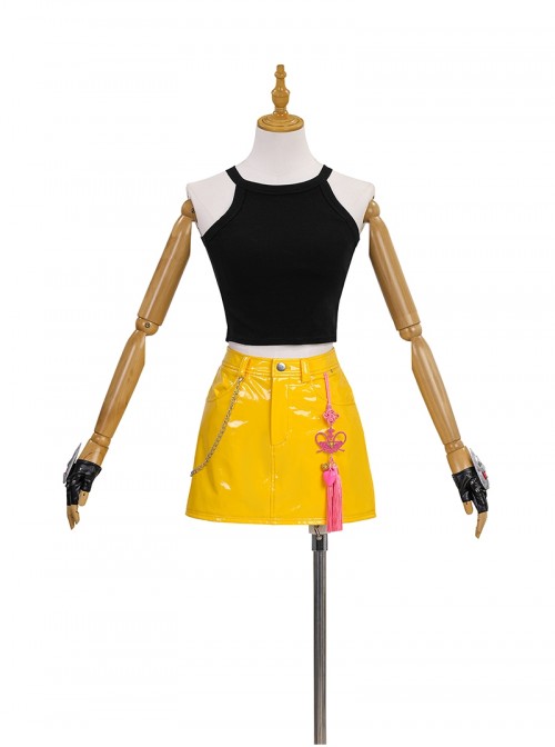KPop Demon Hunters Halloween Cosplay Mira Short Sleeves Costume Set