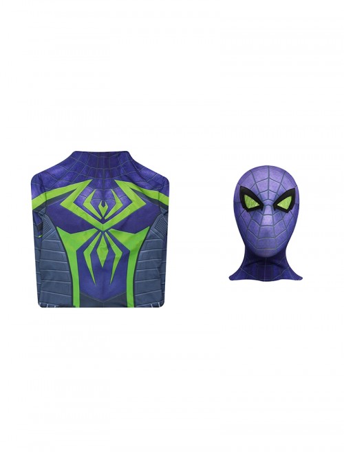 Game Marvels Spider Man 2 Halloween Cosplay Spider Man Miles Morales Purple Reign Bodysuit Costume Set
