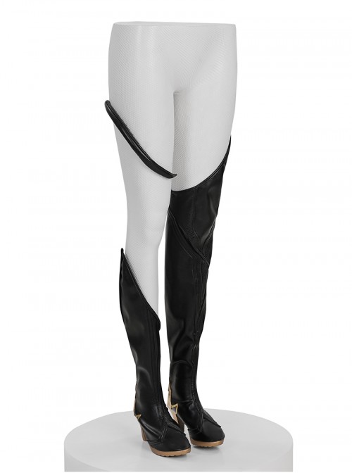 Marvel Rivals Halloween Cosplay Dagger Twin Dance Partner Accessories Black High Heel Boots