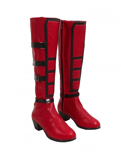 Movie Deadpool & Wolverine Halloween Cosplay Female Deadpool Upgraded Version Accessories Red Boots