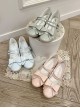 Apple Sugar Series Sweet Lolita Fairy Tale Cute Lovely Bow Small Round Sharp Head Textured Leather Mary Jane Shoes