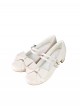 Apple Sugar Series Sweet Lolita Fairy Tale Cute Lovely Bow Small Round Sharp Head Textured Leather Mary Jane Shoes