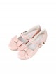 Apple Sugar Series Sweet Lolita Fairy Tale Cute Lovely Bow Small Round Sharp Head Textured Leather Mary Jane Shoes
