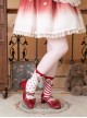 Apple Sugar Series Sweet Lolita Fairy Tale Cute Lovely Bow Small Round Sharp Head Textured Leather Mary Jane Shoes