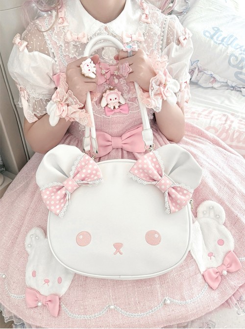 Round Face Bear Series Sweet Lolita Japanese Cute Cartoon Bowknot Single Shoulder Tote Bag