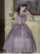 Finale Rose Series Classic Lolita Elegant Purple Long Sleeveless Bodice Long Skirt Choker Brooch BNT Set