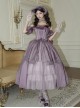 Finale Rose Series Classic Lolita Elegant Purple Long Sleeveless Bodice Long Skirt Choker Brooch BNT Set