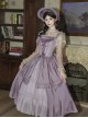 Finale Rose Series Classic Lolita Elegant Purple Long Sleeveless Bodice Long Skirt Choker Brooch BNT Set