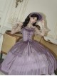 Finale Rose Series Classic Lolita Elegant Purple Long Sleeveless Bodice Long Skirt Choker Brooch BNT Set