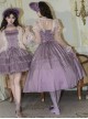 Finale Rose Series Classic Lolita Elegant Purple Long Sleeveless Bodice Long Skirt Choker Brooch BNT Set