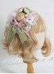 Low Saturation Aesthetic Sweet Lolita Pink Green Contrasting Flower Bud Small Straw Hat