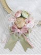 Low Saturation Aesthetic Sweet Lolita Pink Green Contrasting Flower Bud Small Straw Hat