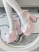 Round Toe Bowknot Sweet Lolita High Waterproof Platform Cross Strap Mary Jane High Heels