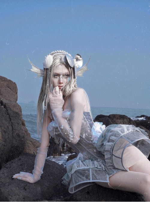 Siren Call Series Kawaii Fashion Seaside Vacation Mermaid Princess Strap Polarized Bra Suspender Dress