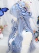 Shadow Series Classic Lolita Elegant Sweet Anime Feeling Blue Mid Split Bangs Long Curly Hair