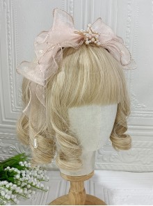 Dreamy Sweet Lolita Lace Mesh Ocean Mermaid Princess Gorgeous Pearl Jellyfish Mesh Headband