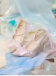 Mermaid Series Shiny Scales Dreamy Classic Lolita Handmade Mesh Lace Pearl Pointed High Heels