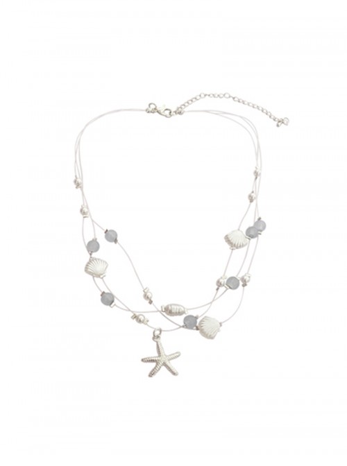 Ocean Style Dreamy Sweet Kawaii Fashion Mermaid Princess Pearl Shell Starfish Necklace
