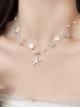 Ocean Style Dreamy Sweet Kawaii Fashion Mermaid Princess Pearl Shell Starfish Necklace