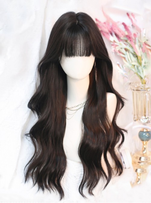 Daily Versatile Commuting Japanese Bangs Classic Lolita Two-Dimensional Long Curly Hair Wig