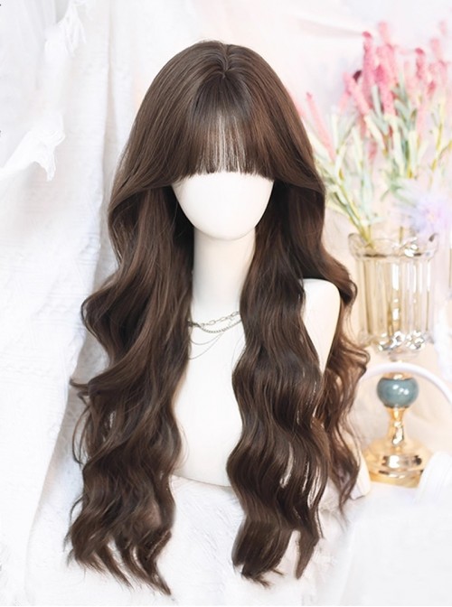 Daily Versatile Commuting Japanese Bangs Classic Lolita Two-Dimensional Long Curly Hair Wig