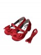 Sissi Series Sweet Lolita Round Toe Grace Ballet Style Satin Bowknot Ribbon Mary Jane Shoes