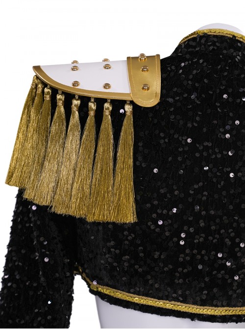 Animated Movie KPop Demon Hunters Halloween Cosplay Mira Golden Black Performance Outfit Costume Set Without Shoes