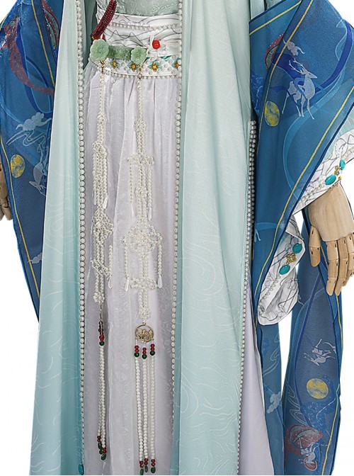 Game Where Winds Meet Halloween Cosplay Cao Jing Guanyin Costume Set