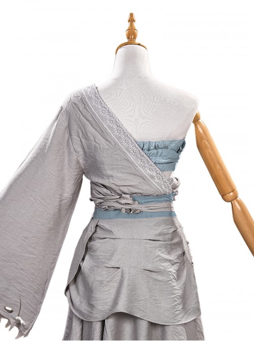 Game Where Winds Meet Halloween Cosplay Bai Qianye Costume Set
