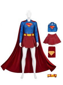 Movie Superman Legacy Halloween Cosplay Supergirl Bodysuit Costume Set Without Shoes And Coat