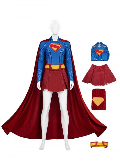 Movie Superman Legacy Halloween Cosplay Supergirl Bodysuit Costume Set Without Shoes And Coat