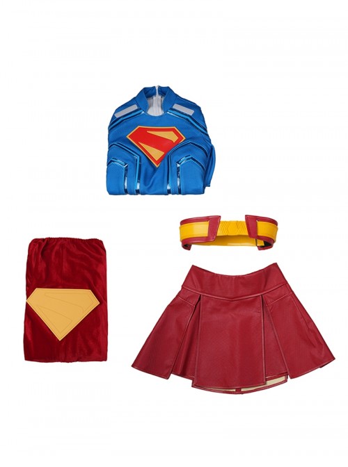 Movie Superman Legacy Halloween Cosplay Supergirl Bodysuit Costume Set Without Shoes And Coat