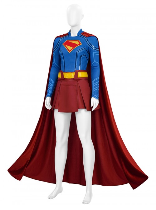 Movie Superman Legacy Halloween Cosplay Supergirl Bodysuit Costume Set Without Shoes And Coat