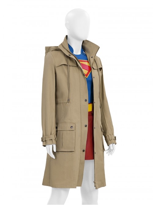 Movie Superman Legacy Halloween Cosplay Supergirl Costume Coat
