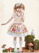 Pulling Carrots Series Yellow Cute Fairytale Forest Animal Print Bowknot Decoration Lace Fluffy Hem Sweet Lolita Short Sleeve Dress