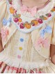 Pulling Carrots Series Yellow Cute Fairytale Forest Animal Print Bowknot Decoration Lace Fluffy Hem Sweet Lolita Short Sleeve Dress