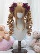 Vintage Sweetheart Series Sweet Lolita Japanese Style Daily Air Bangs Tiger Mouth Clip Spring Curl Double Ponytail Wig