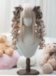Vintage Sweetheart Series Sweet Lolita Japanese Style Daily Air Bangs Tiger Mouth Clip Spring Curl Double Ponytail Wig