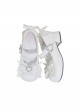 Fudie Girls Series Comfortable Low Heel Round Toe Three Layer Bowknot Decoration Heart Shaped Metal Buckle Sweet Lolita Mary Jane Shoes