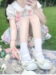 Fudie Girls Series Comfortable Low Heel Round Toe Three Layer Bowknot Decoration Heart Shaped Metal Buckle Sweet Lolita Mary Jane Shoes