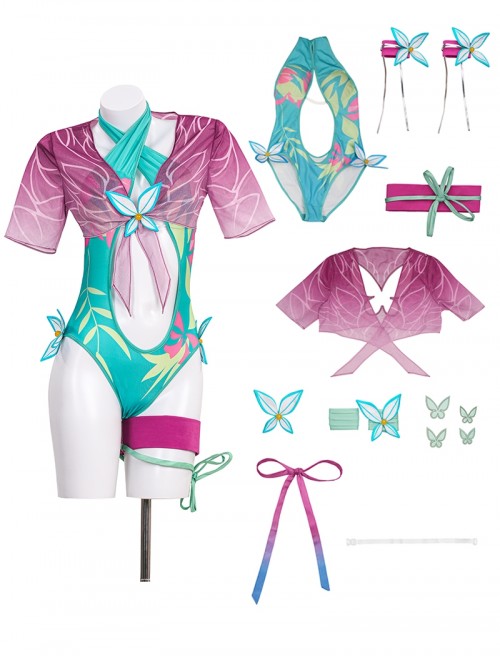 Game Marvel Rivals Halloween Cosplay Psylocke Swimsuit Costume Set