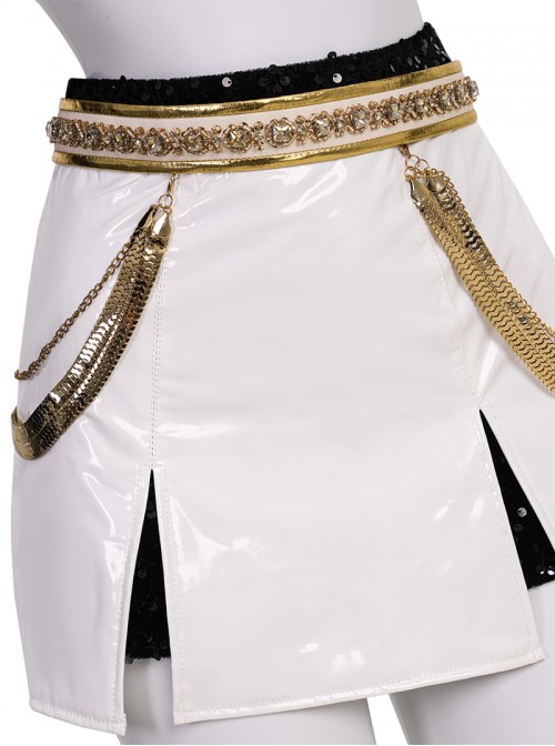 Animated Movie KPop Demon Hunters Halloween Cosplay Zoey Golden Black Performance Outfit Costume Set Without Shoes