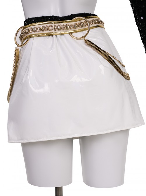 Animated Movie KPop Demon Hunters Halloween Cosplay Zoey Golden Black Performance Outfit Costume Set Without Shoes