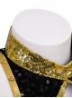 Animated Movie KPop Demon Hunters Halloween Cosplay Zoey Golden Black Performance Outfit Costume Set Without Shoes