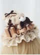 Cute Plush Bear Gift Box Exquisite Lace Bowknot Ribbon Decoration Sweet Lolita Small Hat
