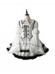 Shugo Chara Series Black White Binding Band Lace Choker Decoration Puff Sleeve Spliced Lace Bell Sleeves Gothic Lolita Long Sleeve Dress