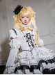 Shugo Chara Series Black White Binding Band Lace Choker Decoration Puff Sleeve Spliced Lace Bell Sleeves Gothic Lolita Long Sleeve Dress