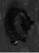 Dark Style Exquisite Handmade Black Bowknot Cross Metal Decoration Gothic Lolita Lace Headband