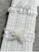Cute Basic Daily Vertical Striped  Diamond Bowknot Silver Lace Sweet Lolita Calf Socks